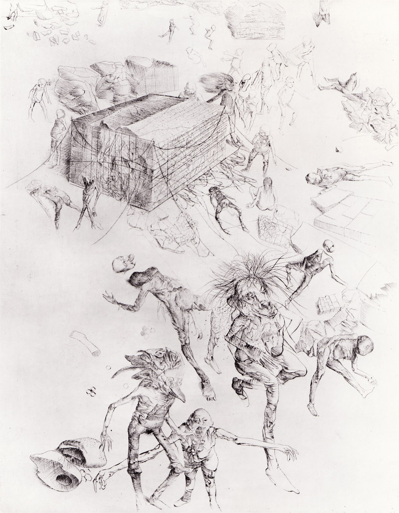 Gravure de Dado : Cimeti&egrave;re