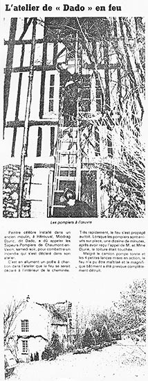 L&rsquo;incendie de l&rsquo;atelier d&rsquo;H&eacute;rouval