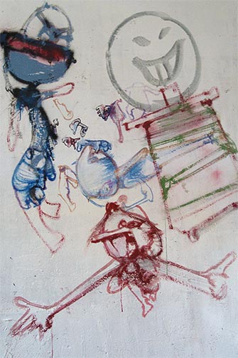 South wall in ceramics workshop at H&eacute;rouval