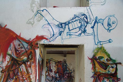 Mur sud de la cuisine d&rsquo;H&eacute;rouval