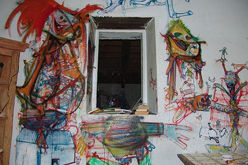 Mur sud de la cuisine d&rsquo;H&eacute;rouval