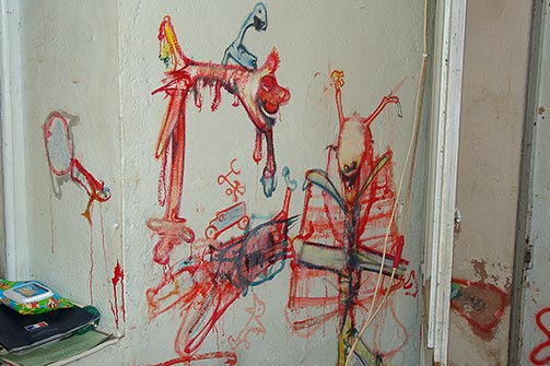 Mur sud de la cuisine d&rsquo;H&eacute;rouval