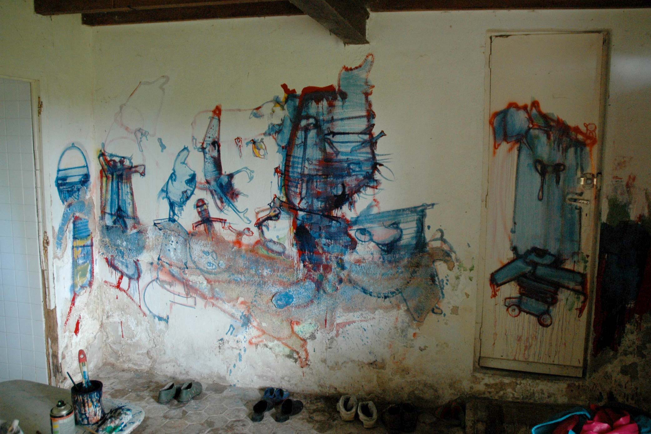 Dado : peintures murales d&rsquo;H&eacute;rouval &ndash; La pi&egrave;ce de Loita &ndash; Mur sud
