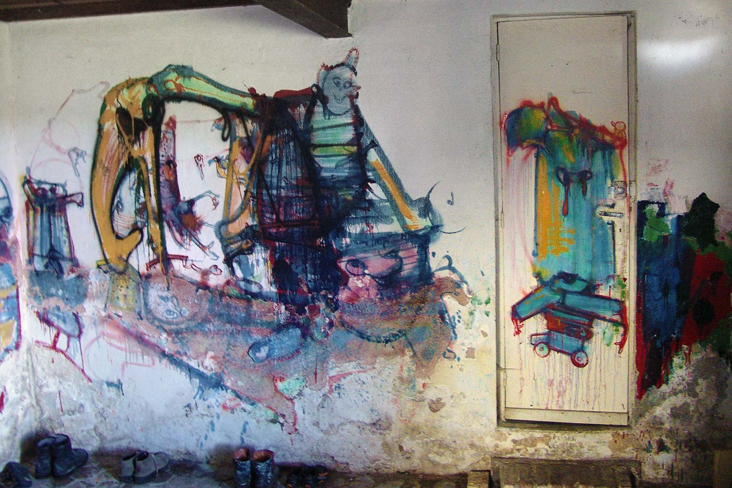 Dado : peintures murales d&rsquo;H&eacute;rouval &ndash; La pi&egrave;ce de Loita &ndash; Mur sud