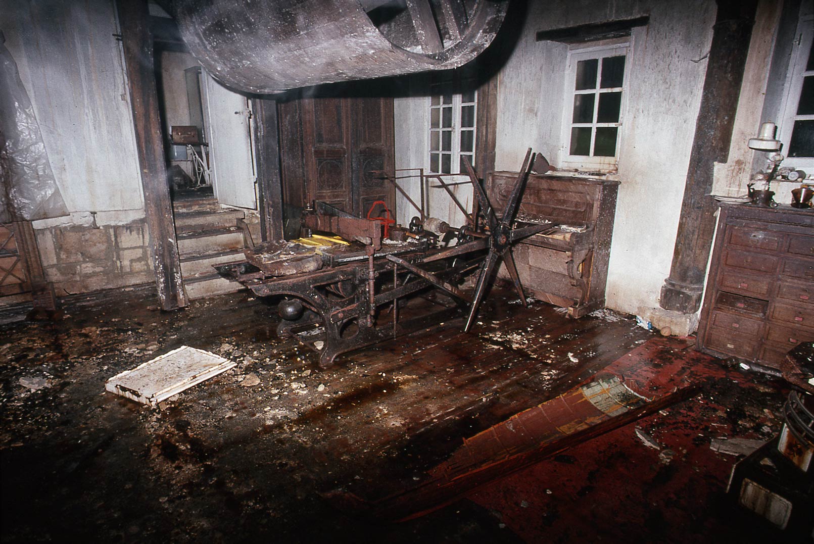 La chambre de Dado à Hérouval après l’incendie de 1988