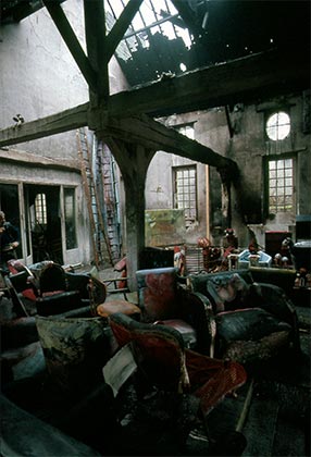 L’atelier de Dado après l’incendie de 1988