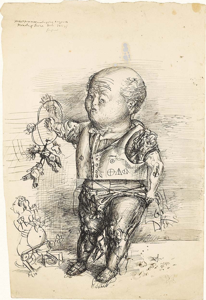 Dessin de Dado : Sans titre, 1955