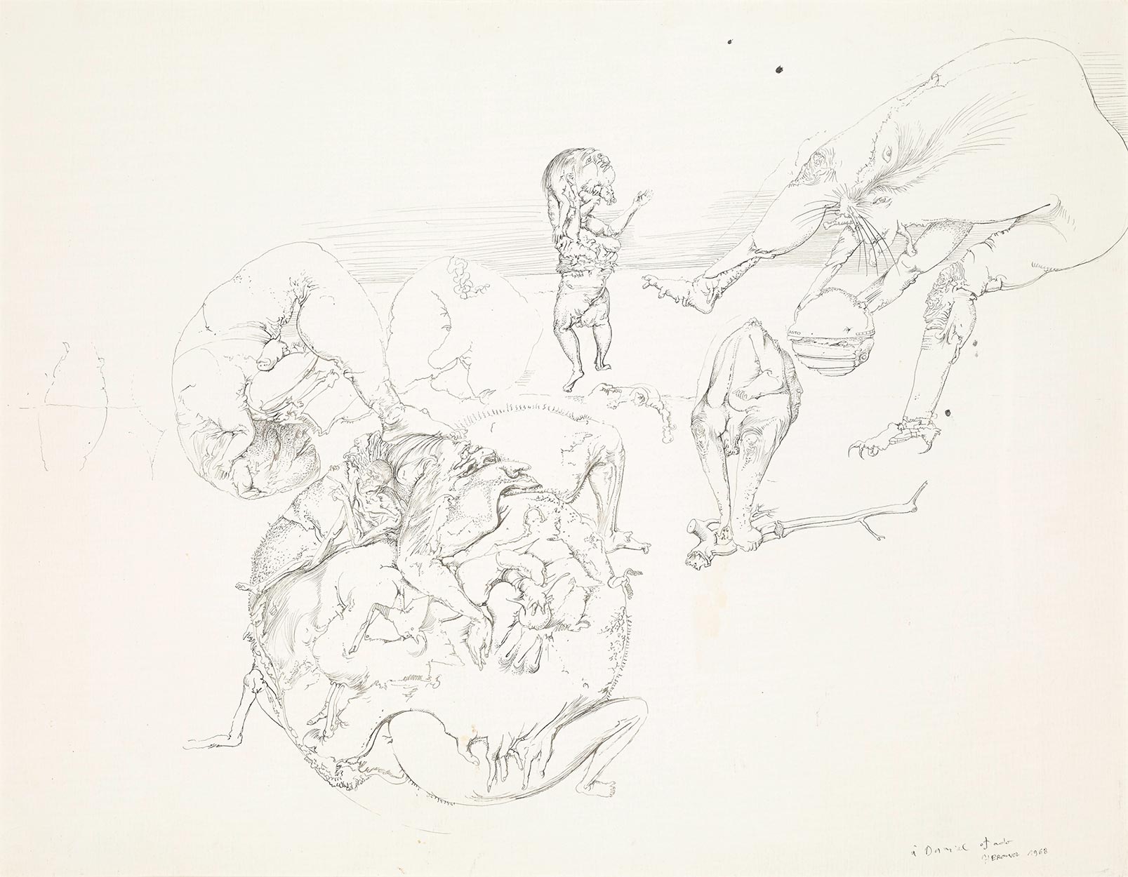 Dessin de Dado : Sans titre, 1963