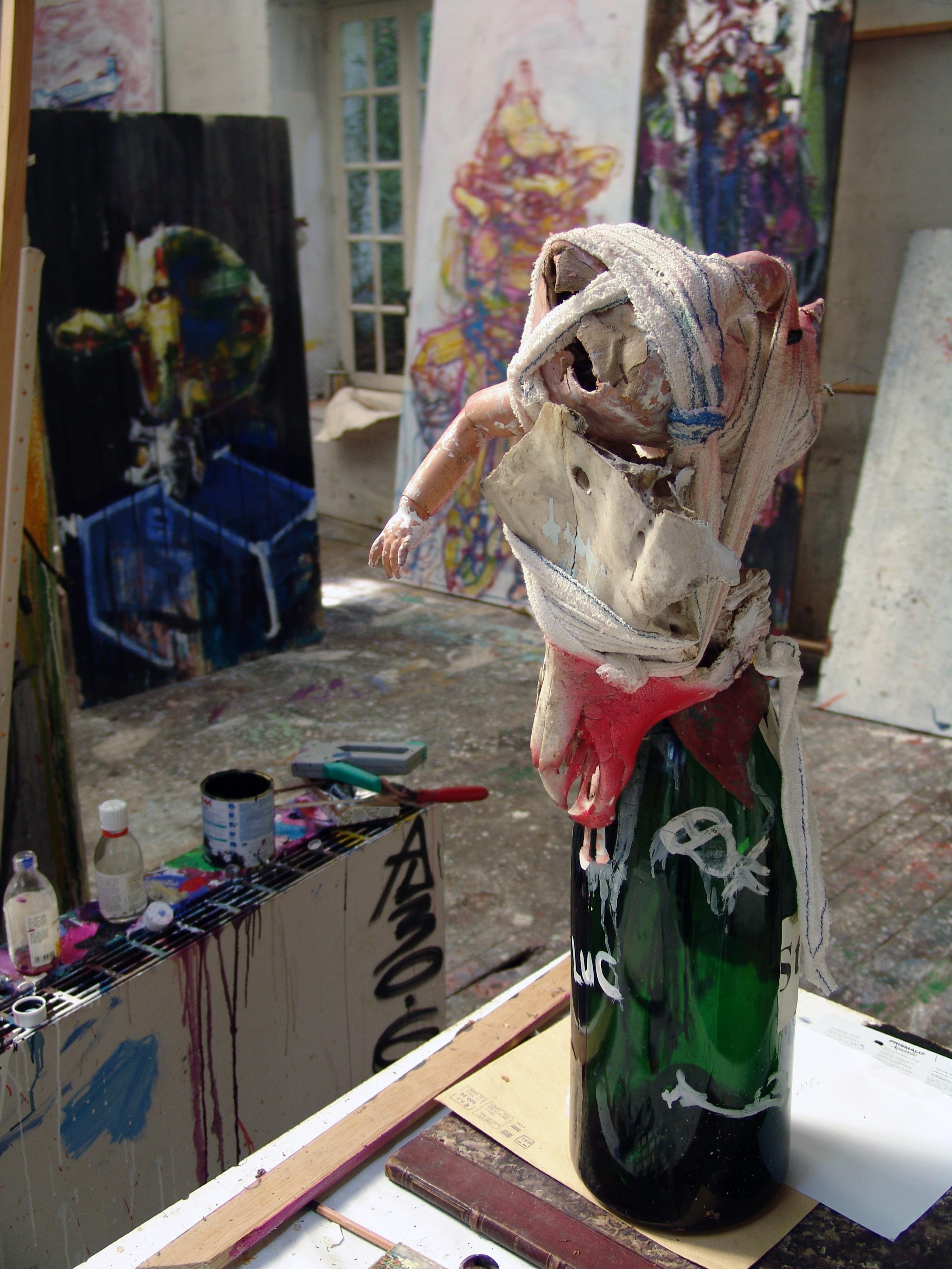 Sculptures at Dado’s studio in 2009