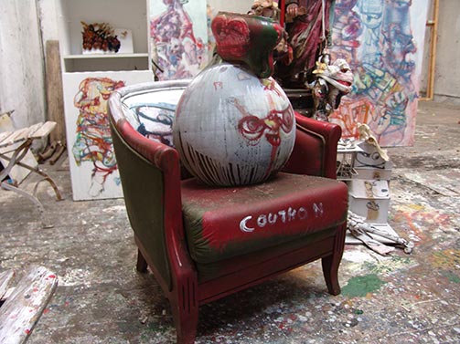Sculpture dans l’atelier de Dado en 2009
