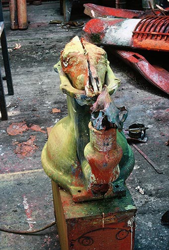 Sculptures at Dado’s studio in 1989.