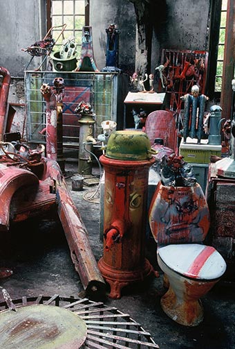 Sculptures at Dado’s studio in 1989.