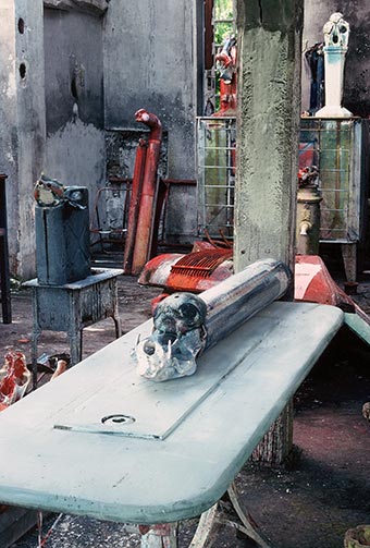 Sculptures at Dado’s studio in 1989.