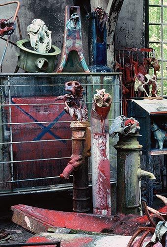 Sculptures at Dado’s studio in 1989.