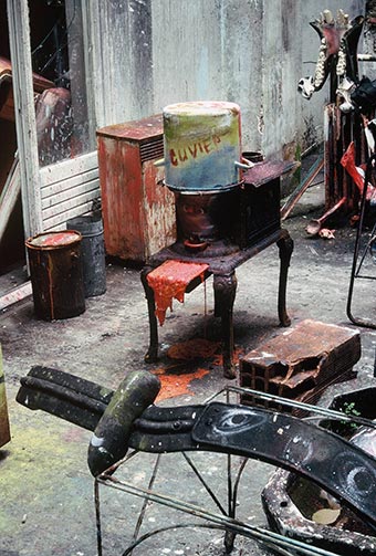 Sculptures at Dado’s studio in 1989.