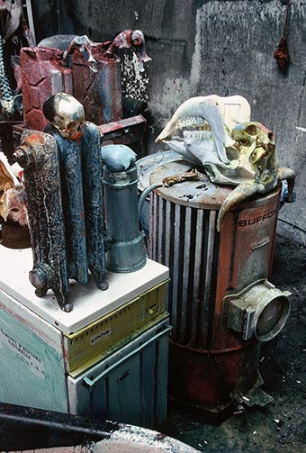 Sculptures at Dado’s studio in 1989.