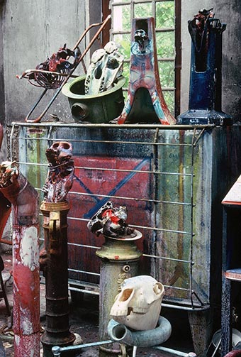 Sculptures at Dado’s studio in 1989.