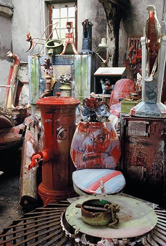 Sculptures at Dado’s studio in 1989.