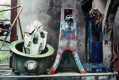 Sculptures at Dado’s studio in 1989.