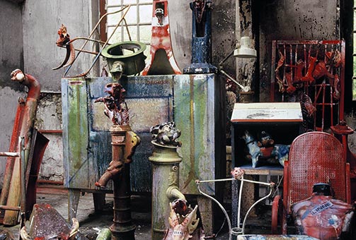 Sculptures at Dado’s studio in 1989.