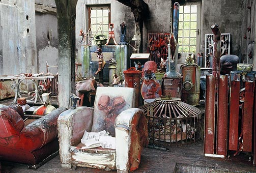 Sculptures at Dado’s studio in 1989.