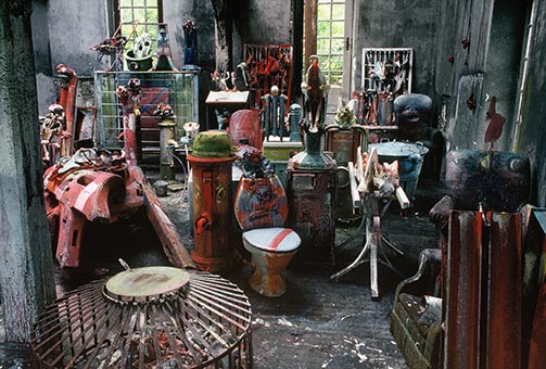 Sculptures at Dado’s studio in 1989.