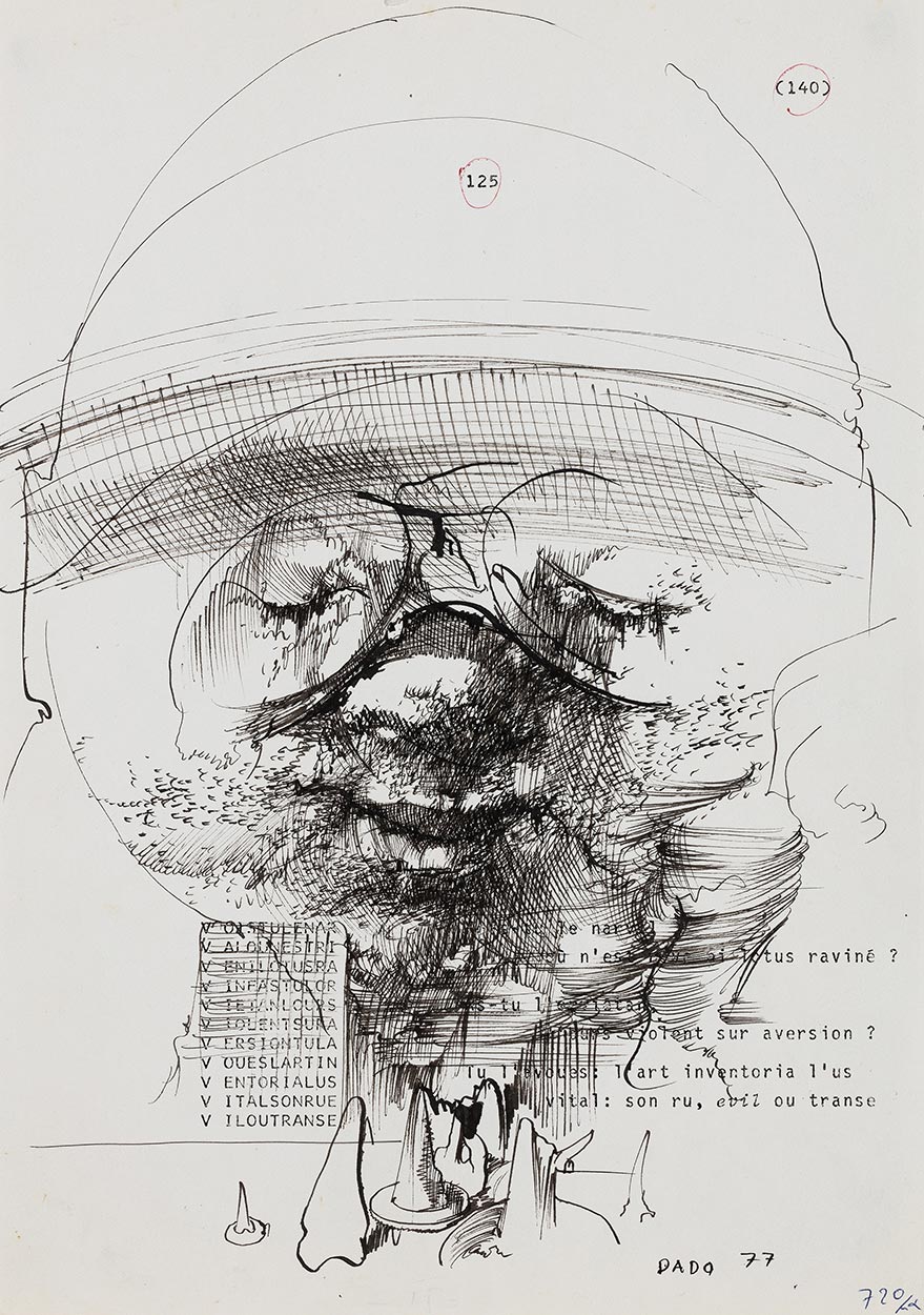 Dessin pour Alphabets de Perec, 1976-1977