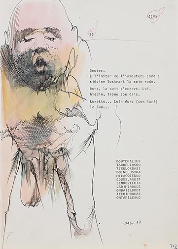 Dessin pour Alphabets de Perec, 1976-1977