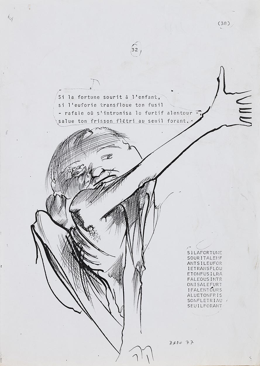 Dessin pour Alphabets de Perec, 1976-1977