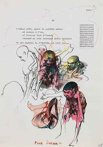 Dessin pour Alphabets de Perec, 1976-1977