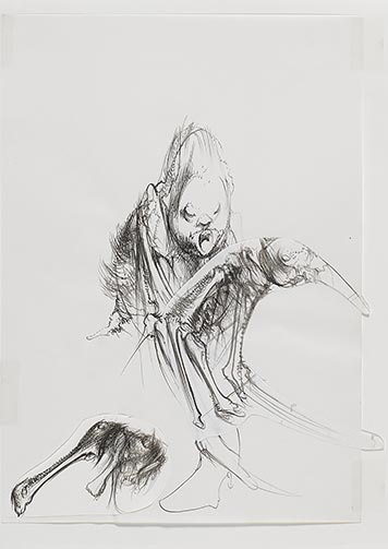 Dessin pour le catalogue de l’exposition « Dado, l’exaspération du trait », 1981