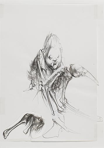 Dessin pour le catalogue de l’exposition « Dado, l’exaspération du trait », 1981