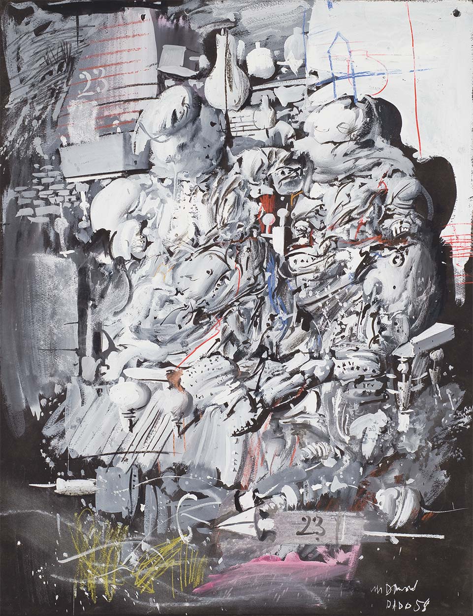 Gouache de Dado : Sans titre, 1958