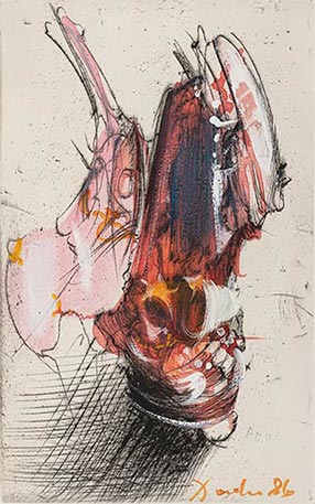 Gravure de Dado rehaussée : Buffon, 1986