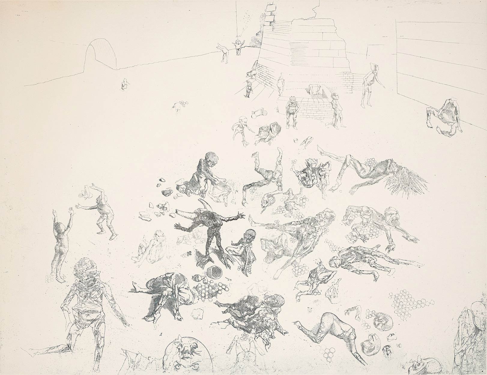 Gravure de Dado : La Chambre d’enfants I, 1971
