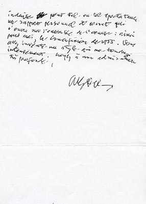 Photocopie de la lettre de Deleuze, verso