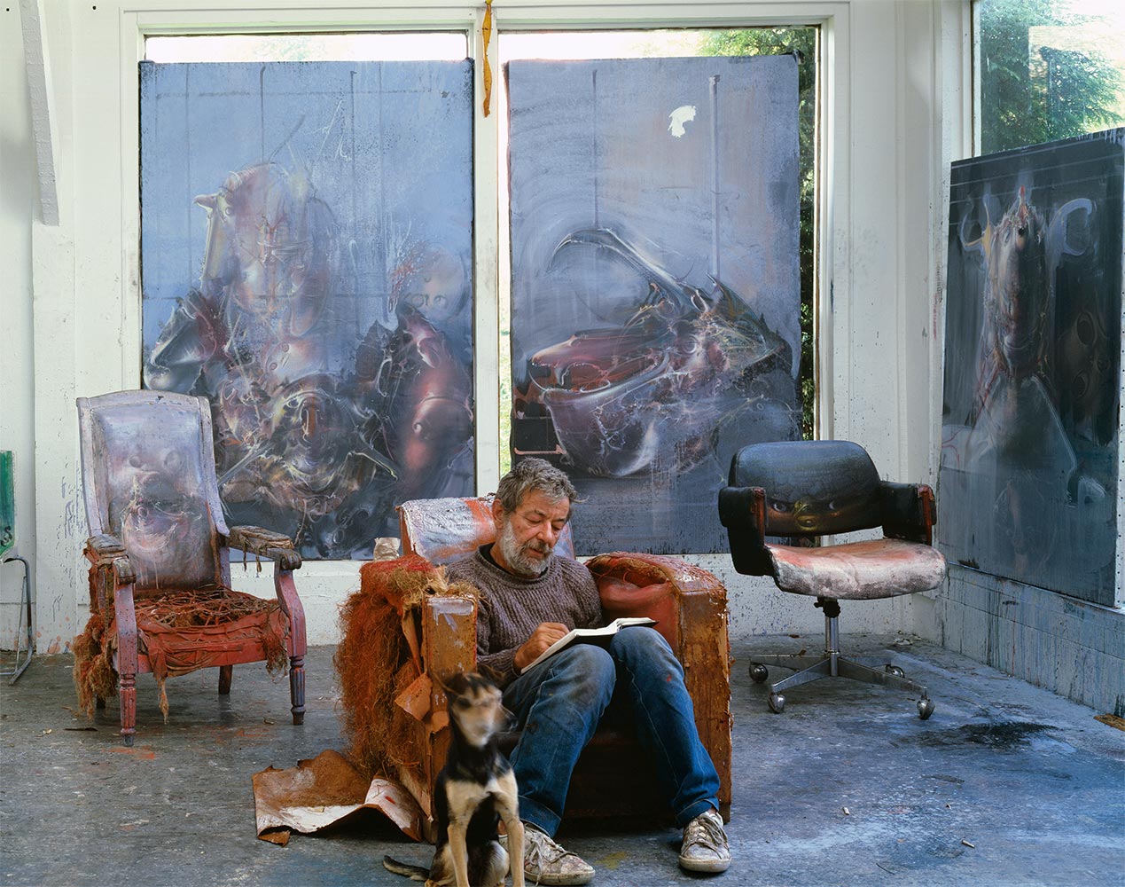 Dado in his workshop in about 1987