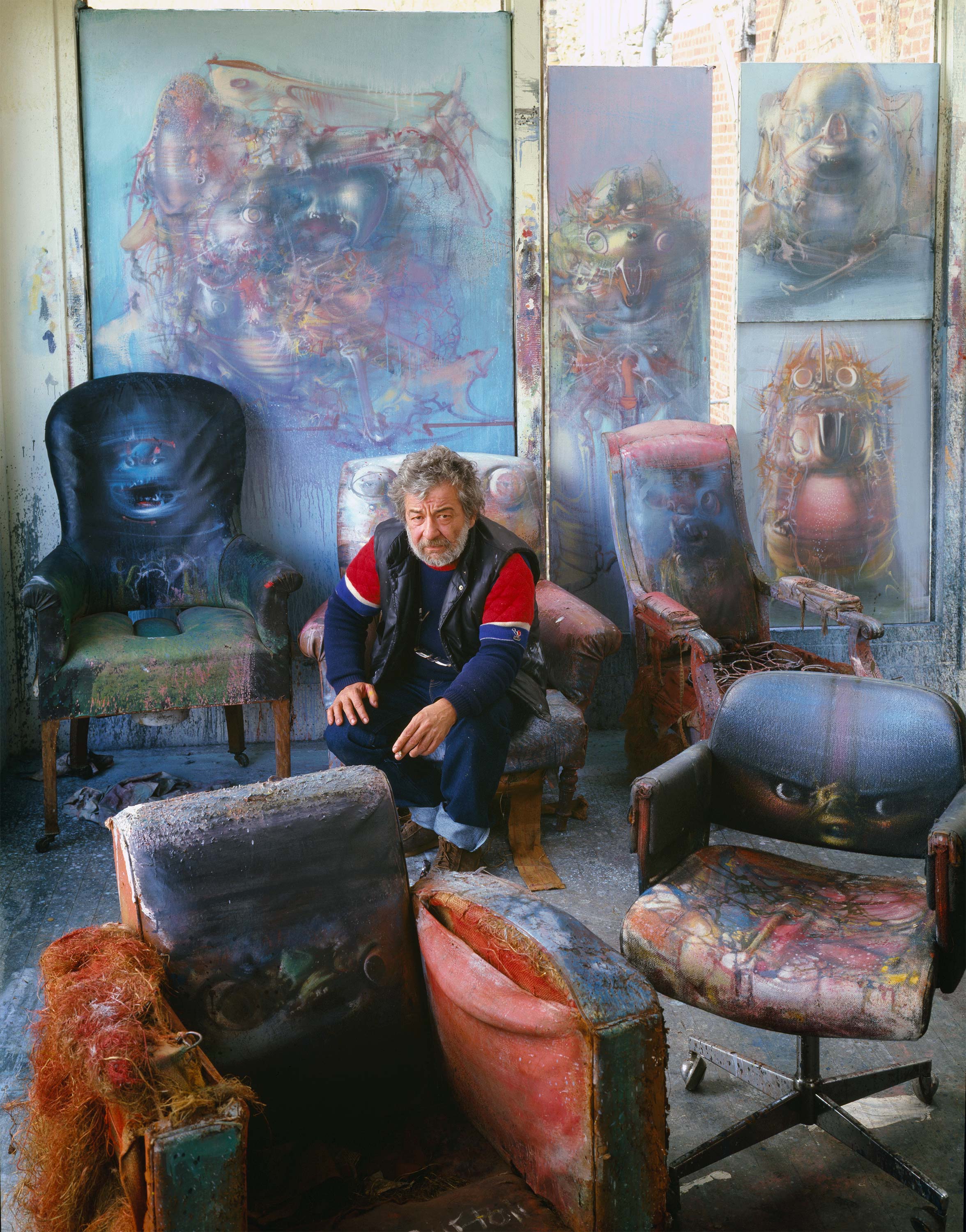 Dado in his workshop in about 1987