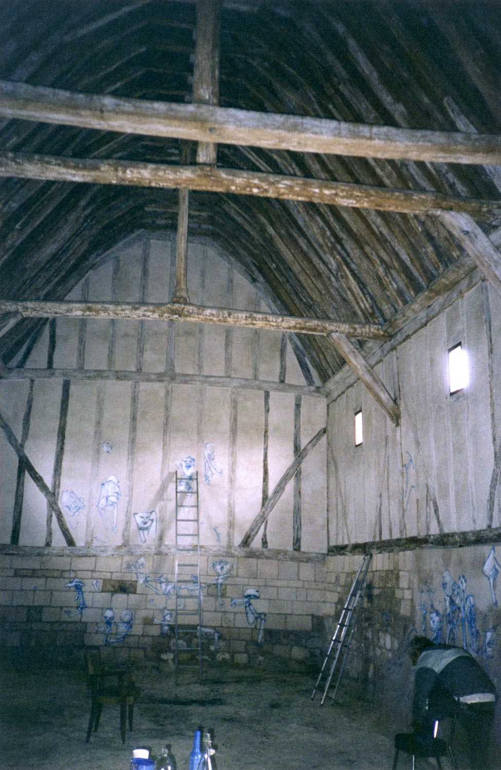 Beginning of Dado’s murals at Chapel of St. Luke