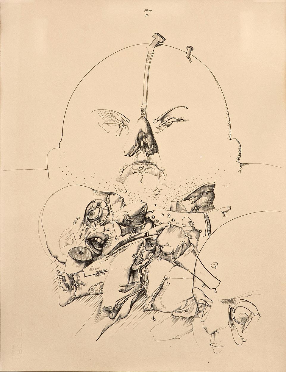 Dessin de Dado : Sans titre, 1974