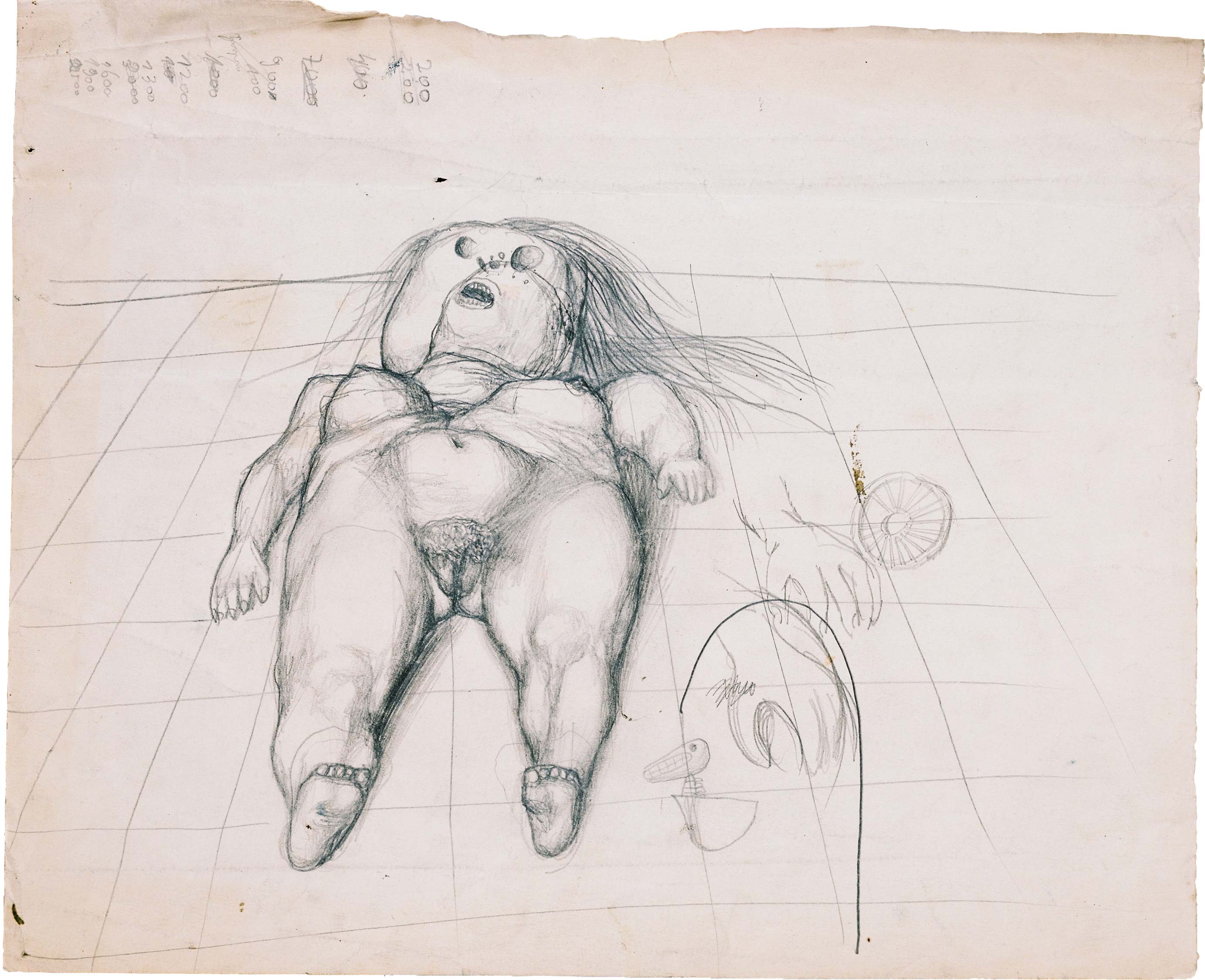 Dado’s drawing: Study for The Crucifixion, 1955