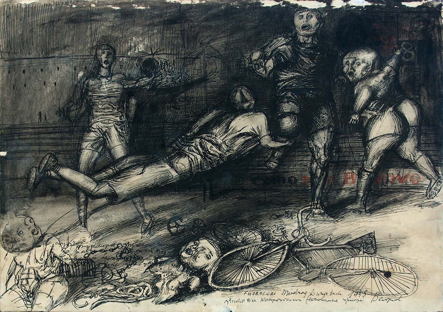 Dado’s drawing: Soccer Players, 1955