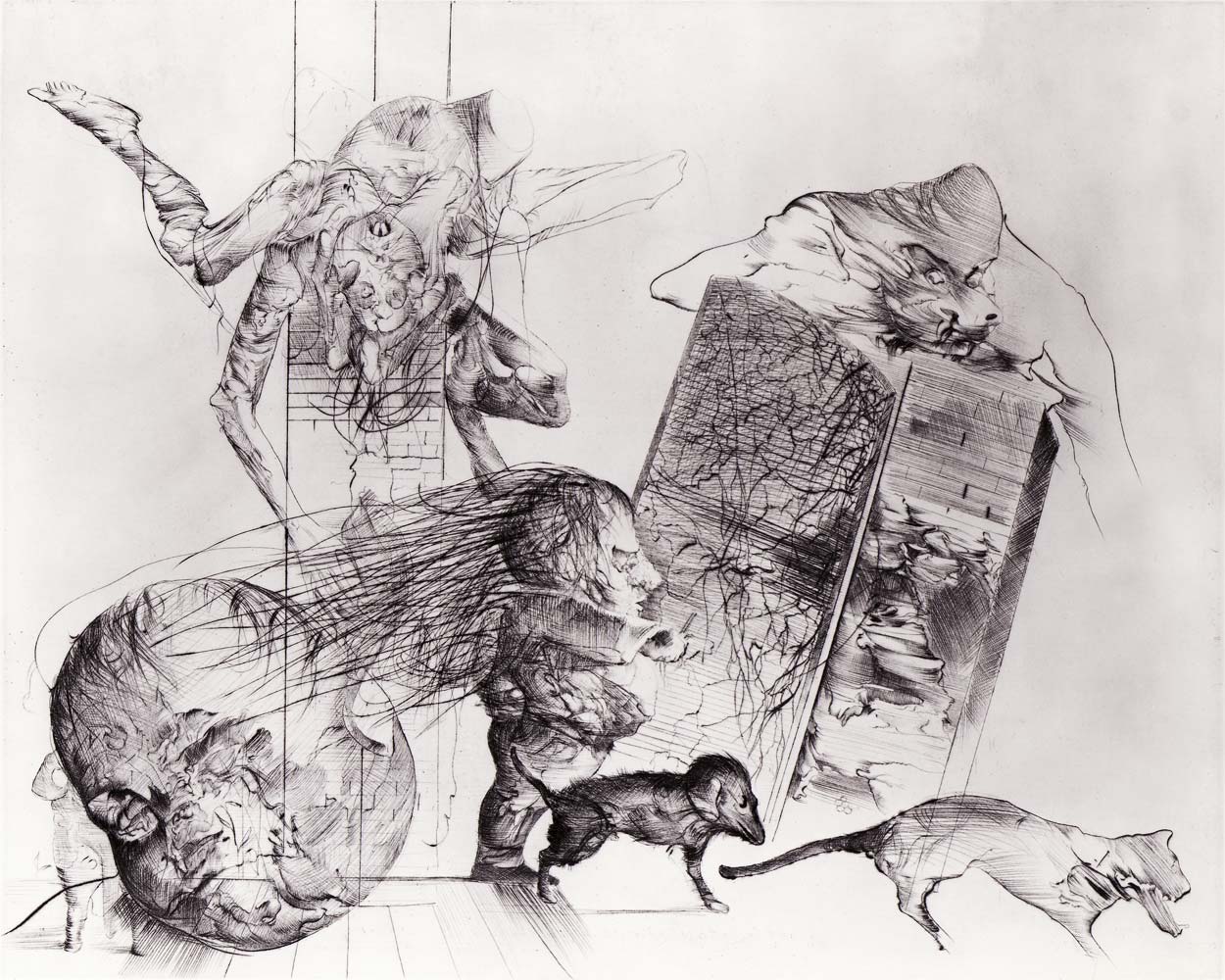 Gravure de Dado : Le Puisatier