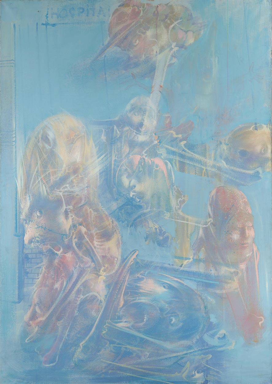 Tableau de Dado : Hospital, diptyque, deuxième panneau