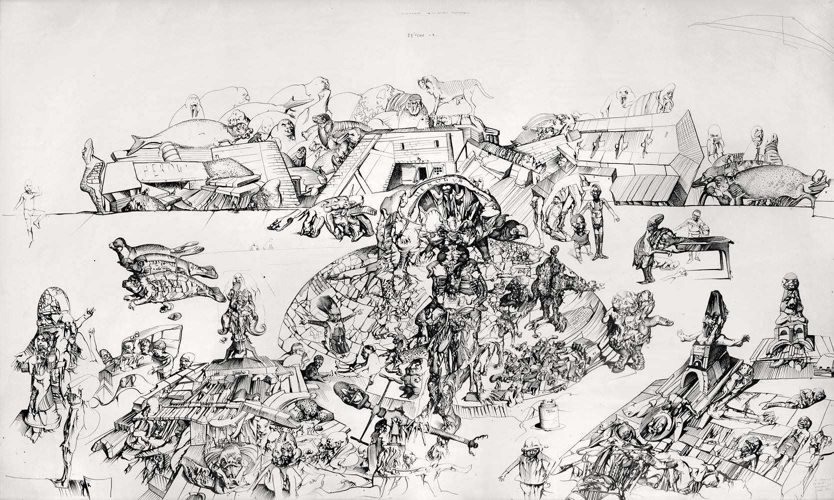 Dessin de Dado : Souvenir de la guerre souterraine, 1971