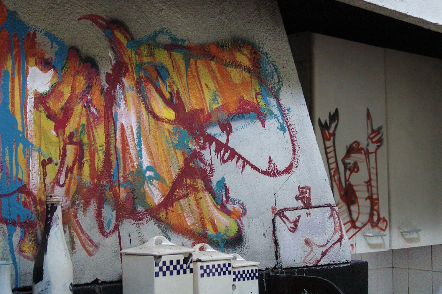 Dado : peintures murales d’Hérouval – Cuisine – Mur nord