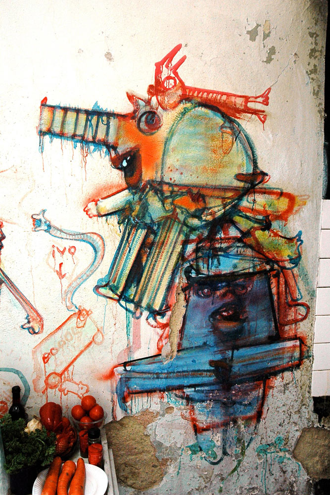 Dado : peintures murales d’Hérouval – Cuisine – Mur ouest