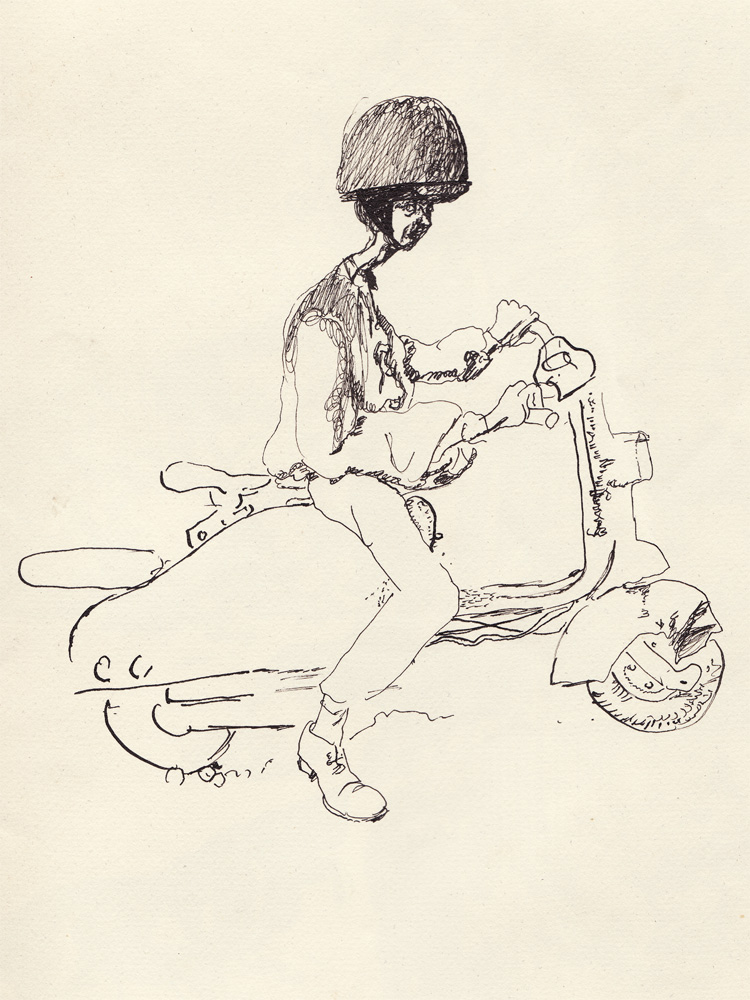 Réquichot sur son scooter, 1961
